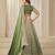 Mehendi Embriodered Heavy Chinon Silk Designer Semi Stitched Lehenga With Blouse