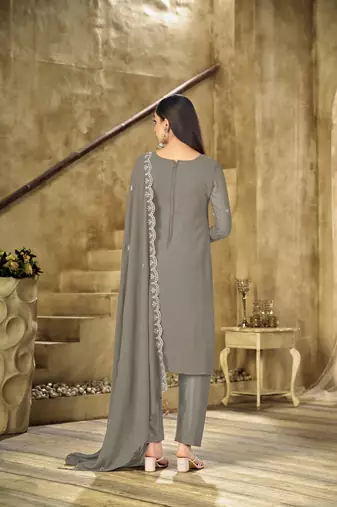 Mehendi  embroidered faux georgette salwar suit