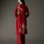 Wine printed chanderi silk kurta set