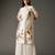 Ivory printed chanderi silk kurta set