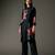 Black printed chanderi silk kurta set