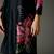 Black printed chanderi silk kurta set