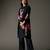 Black printed chanderi silk kurta set