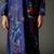 Indigo printed chanderi silk kurta set
