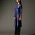 Indigo printed chanderi silk kurta set