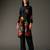 Black printed chanderi silk kurta set