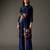 Indigo printed chanderi silk kurta set