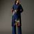 Indigo printed chanderi silk kurta set