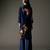 Indigo printed chanderi silk kurta set