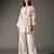 Ivory printed chanderi silk kurta set