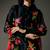 Black printed chanderi silk kurta set