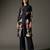 Black printed chanderi silk kurta set