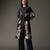 Black printed chanderi silk kurta set