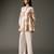 Ivory printed chanderi silk kurta set