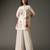 Ivory printed chanderi silk kurta set