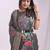 Woven jacquard grey linen cotton saree