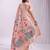 Woven jacquard peach linen cotton saree