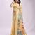 Woven jacquard yelllow linen cotton saree