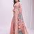 Woven jacquard peach linen cotton saree