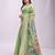 Woven jacquard pista linen cotton saree