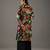 Black floral printed chanderi silk kurta set