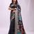 Woven jacquard black linen cotton saree