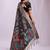 Woven jacquard black linen cotton saree
