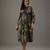 Grey floral printed chanderi silk dress