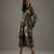 Grey floral printed chanderi silk dress