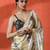 Gold chinon digital printed saree