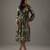 Grey floral printed chanderi silk dress