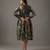 Grey floral printed chanderi silk dress