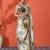 Gold chinon digital printed saree