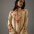 Beige floral embroidered chanderi silk kurta set