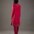 Fuchsia floral embroidered chanderi silk kurta set