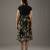 Black floral printed chanderi silk dress