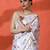 Off white chinon digital printed saree