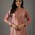 Rose floral embroidered chanderi silk kurta set