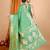green banarasi silk blend meenakari zari weaving saree with tassels on pallu