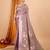 lavender banarasi silk blend meenakari zari weaving saree with tassels on pallu
