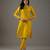 Yellow floral embroidered chanderi silk kurta set