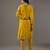Yellow floral embroidered chanderi silk kurta set