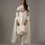 Ivory floral embroidered chanderi silk kurta set