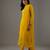 Yellow floral embroidered chanderi silk kurta set