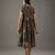Grey floral printed chanderi silk dress