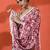 Maroon chinon digital printed saree