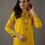Yellow floral embroidered chanderi silk kurta set