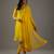 Yellow floral embroidered chanderi silk kurta set