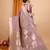 lavender banarasi silk blend meenakari zari weaving saree with tassels on pallu