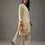 Ivory floral printed chanderi silk kurta set